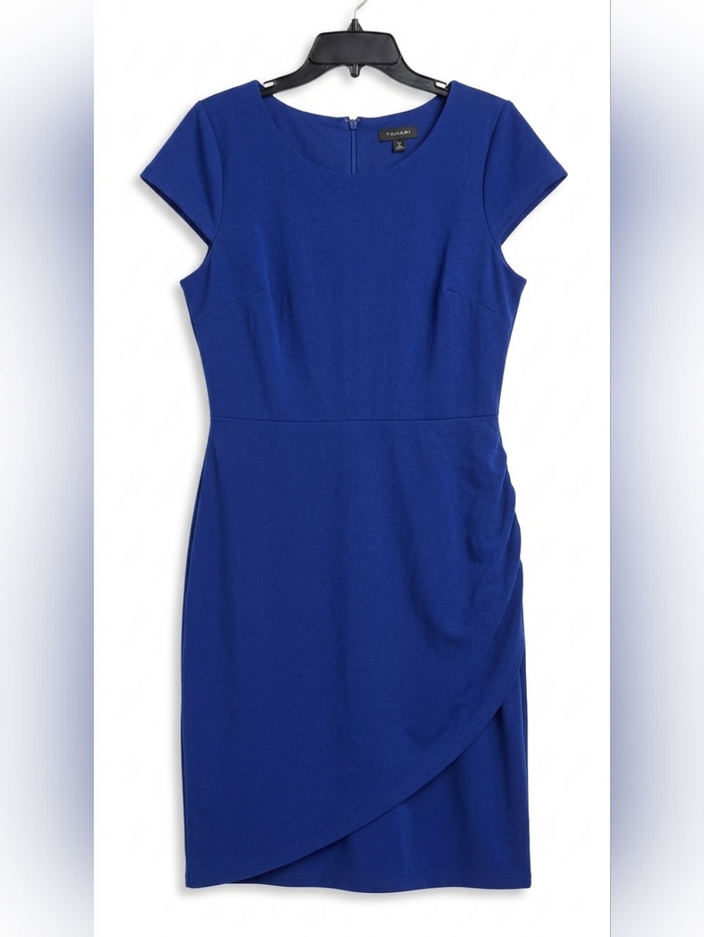 Tahari ASL Royal Blue Cap-Sleeve Midi Sheath Dress Size 12 - Picture 2 of 12